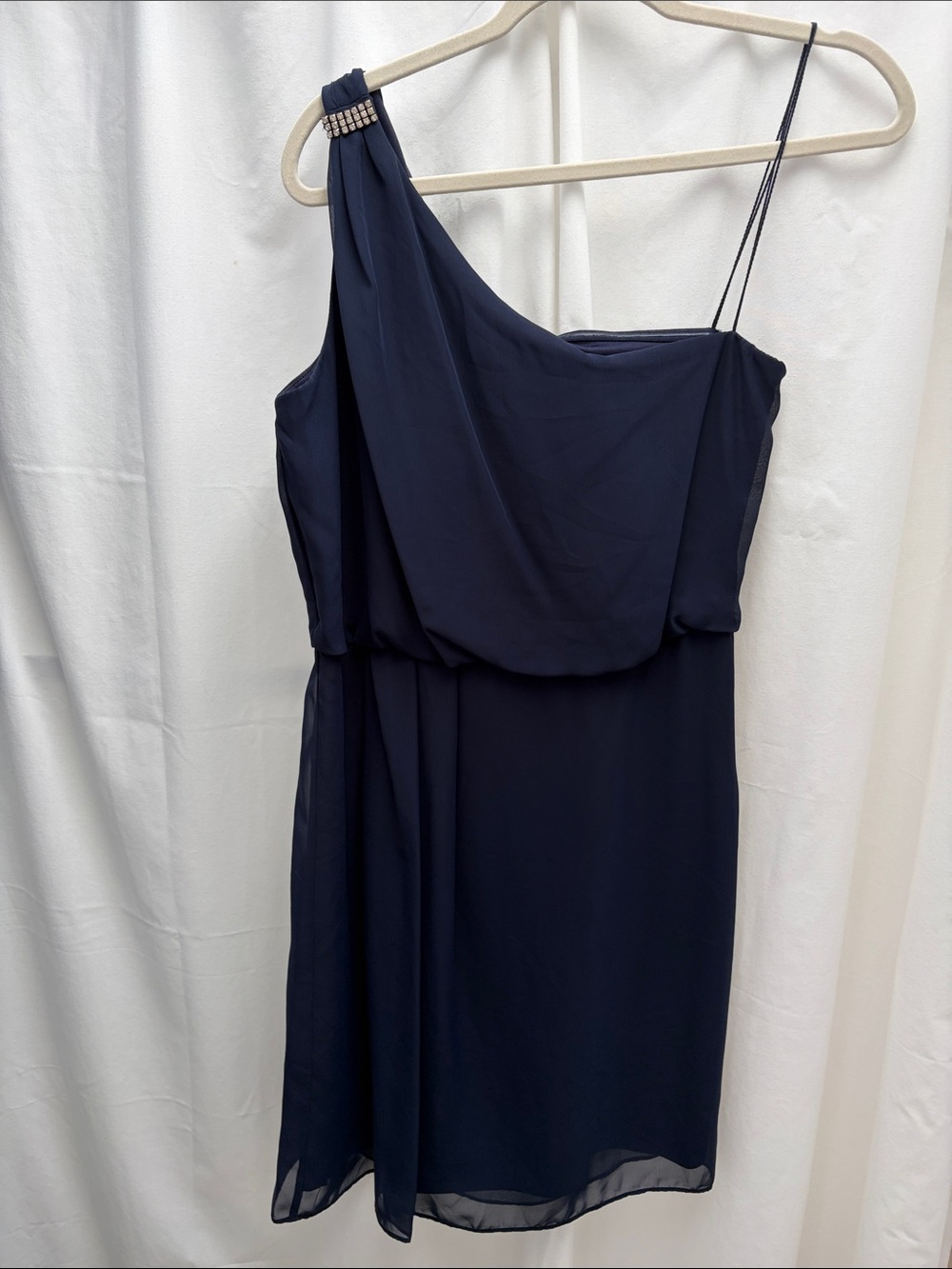 New Adrianna Adrianna Papell navy blue chiffon dress sz 10